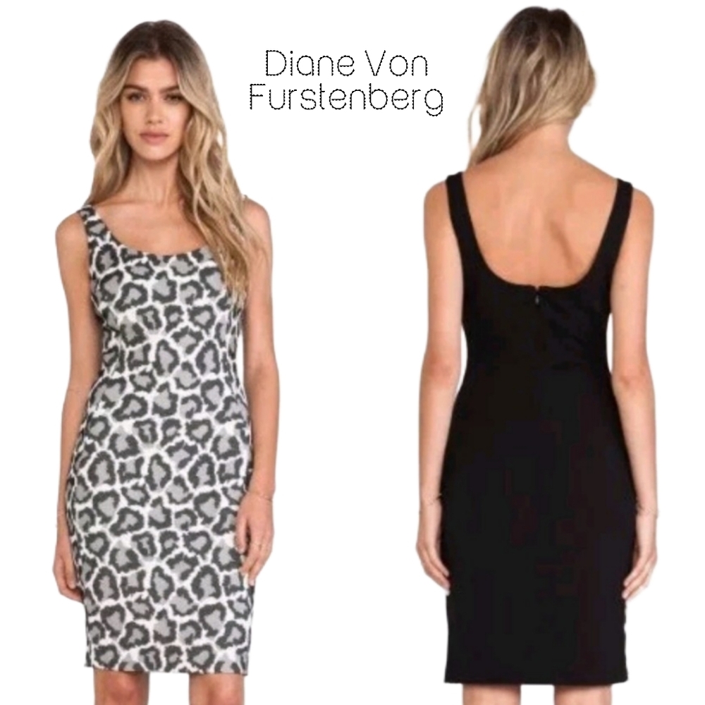 Revolve Sold Out Leopard Print Dress By Diane Von Furstenberg Size 12